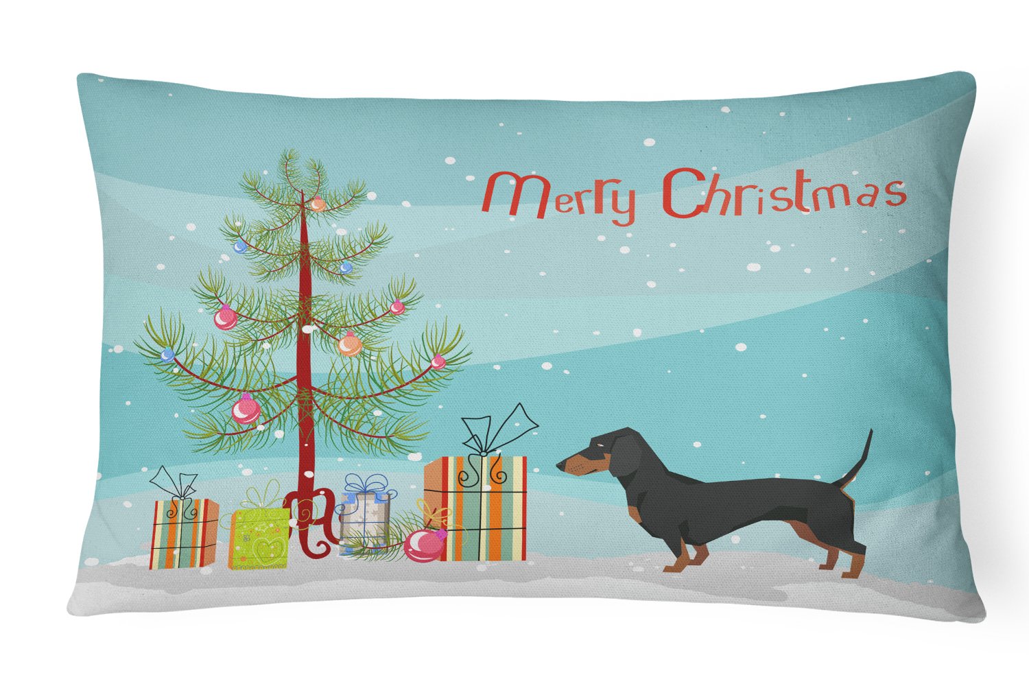 Dachshund Christmas Tree Canvas Fabric Decorative Pillow CK3533PW1216 by Caroline's Treasures