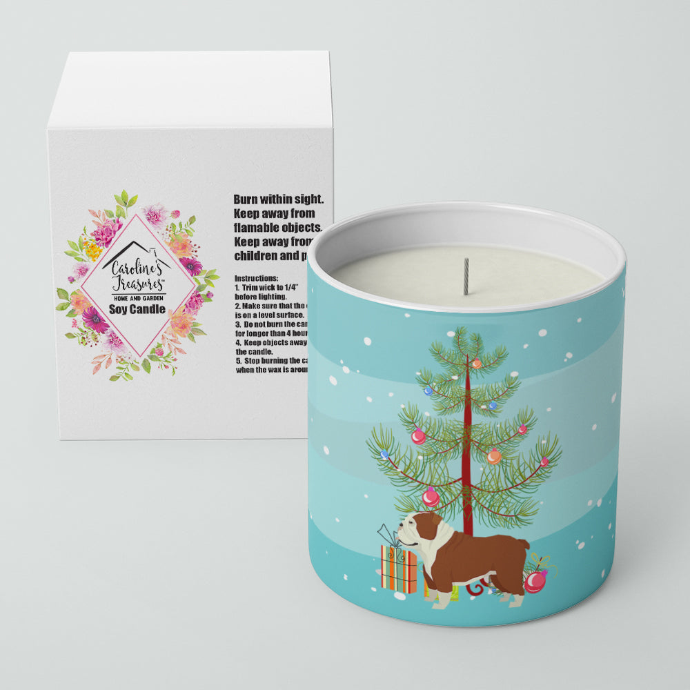 English Bulldog Christmas Tree 10 oz Decorative Soy Candle - the-store.com