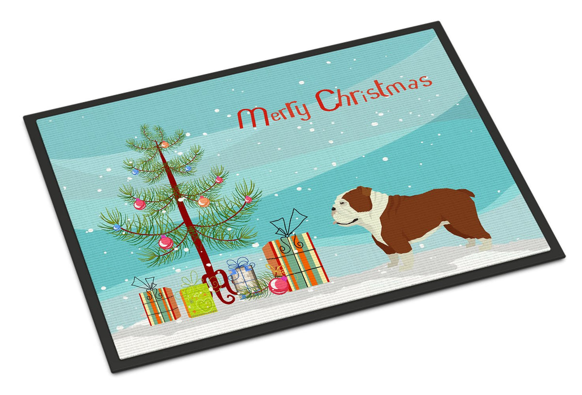 English Bulldog Christmas Tree Indoor or Outdoor Mat 24x36 CK3536JMAT by Caroline&#39;s Treasures
