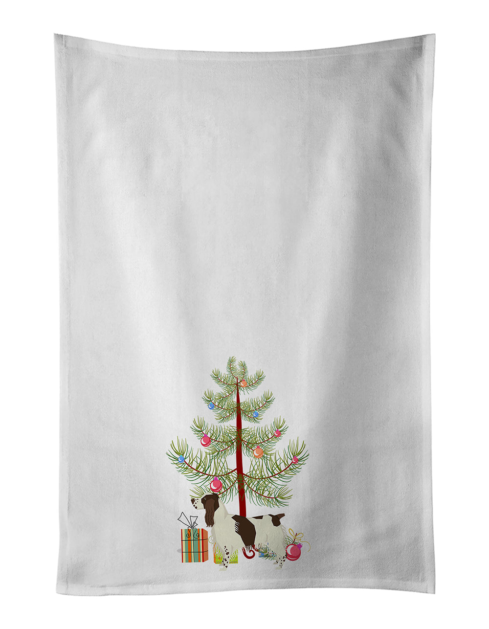 Buy this English Springer Spaniel Christmas Tree White Kitchen Towel Set of 2