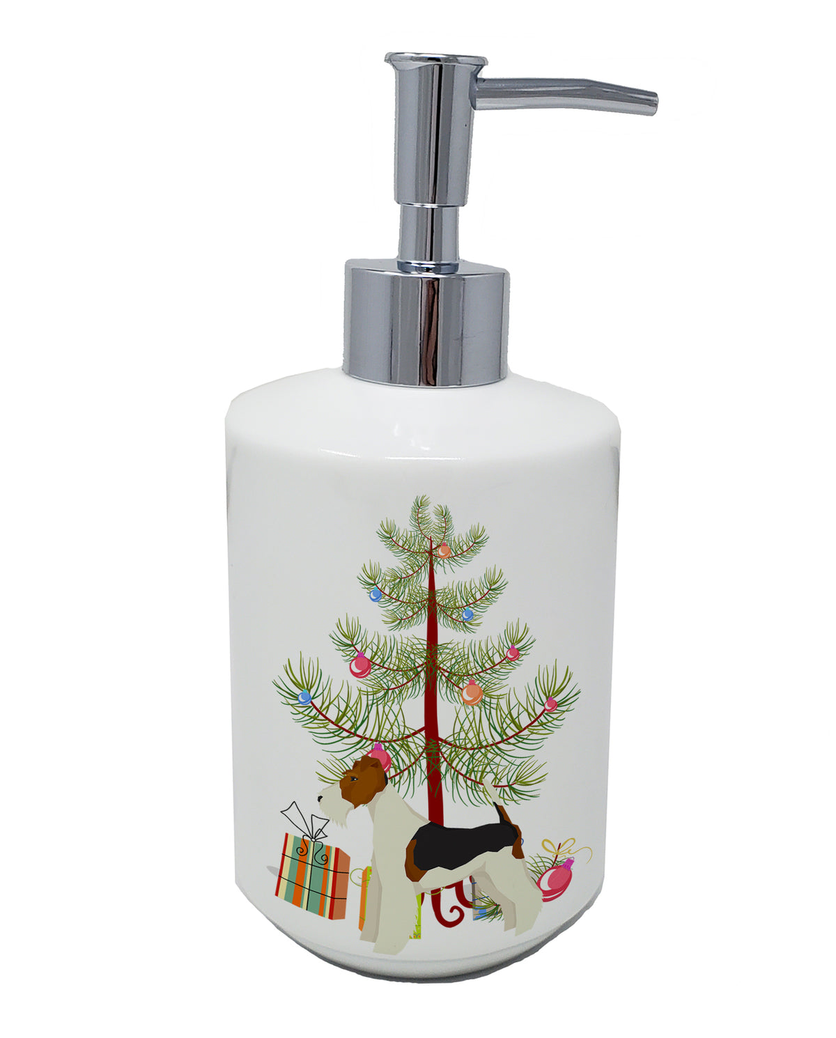 Buy this Fox Terrier Christmas Tree Ceramic Soap Dispenser