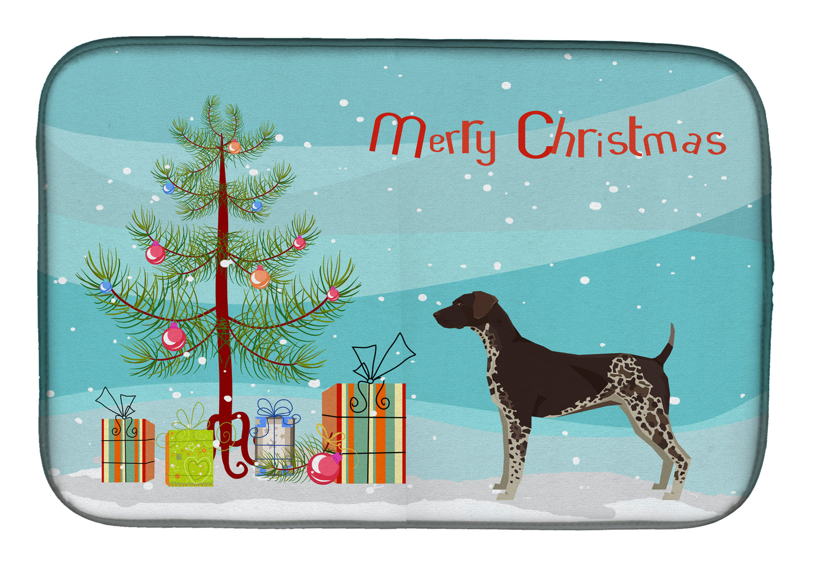 German Shorthaired Pointer Christmas Tree Dish Drying Mat CK3541DDM  the-store.com.