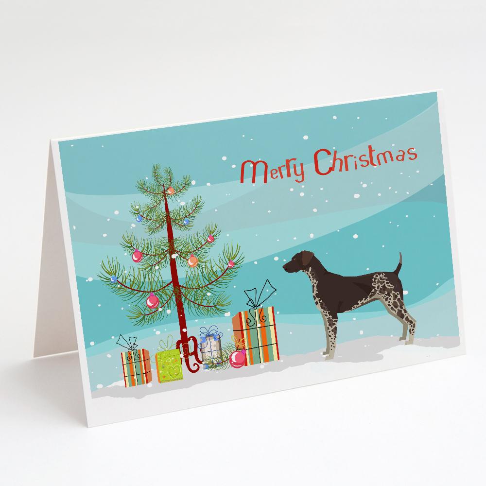 Buy this German Shorthaired Pointer Christmas Tree Greeting Cards and Envelopes Pack of 8