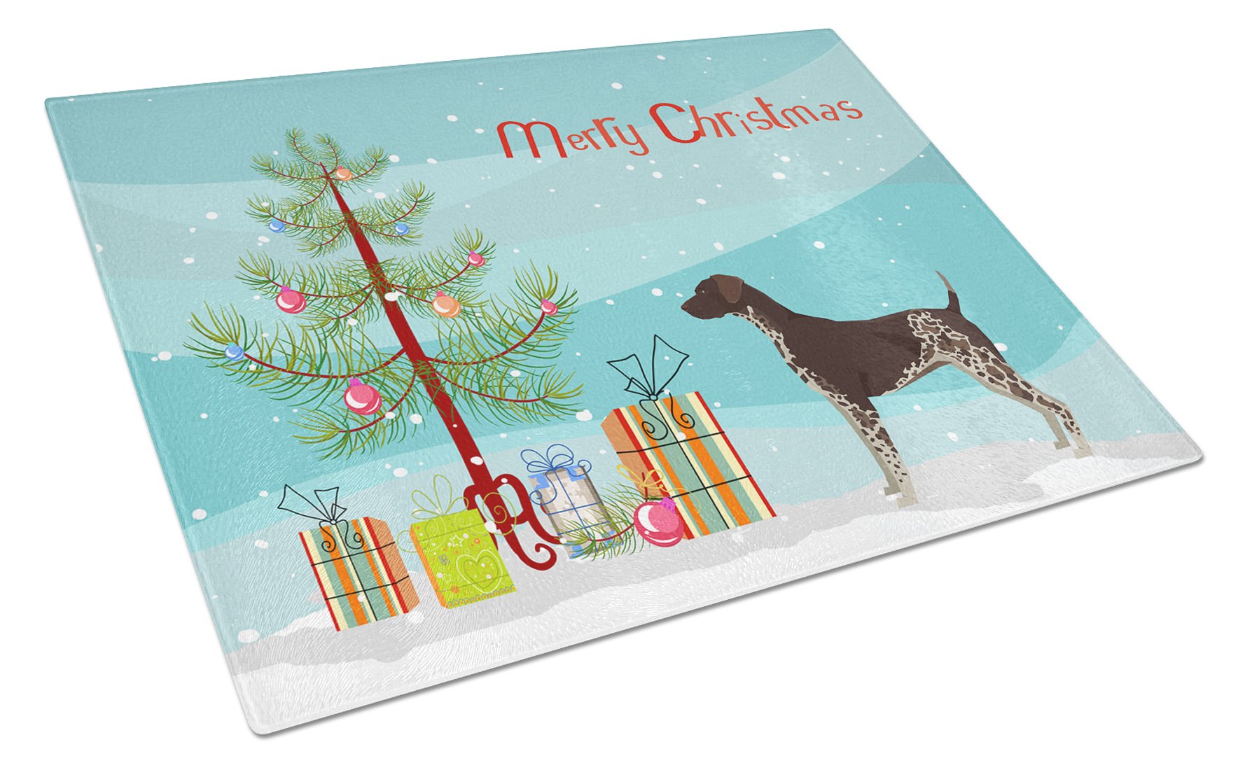 German Shorthaired Pointer Christmas Tree Glass Cutting Board Large CK3541LCB by Caroline's Treasures