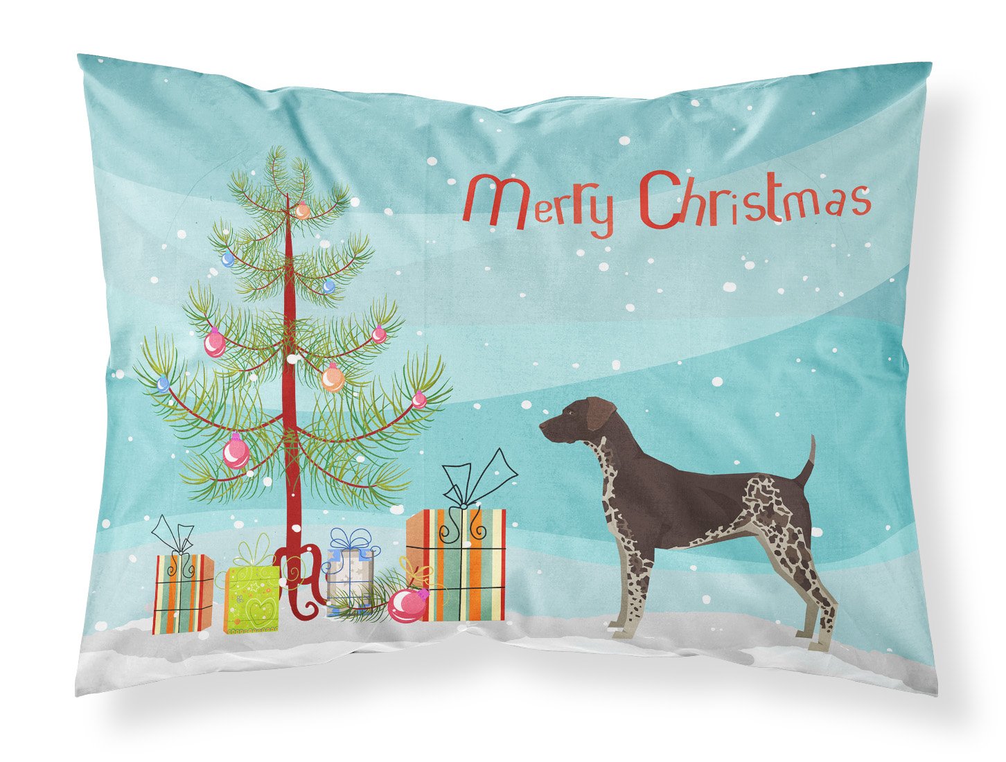 German Shorthaired Pointer Christmas Tree Fabric Standard Pillowcase CK3541PILLOWCASE by Caroline's Treasures
