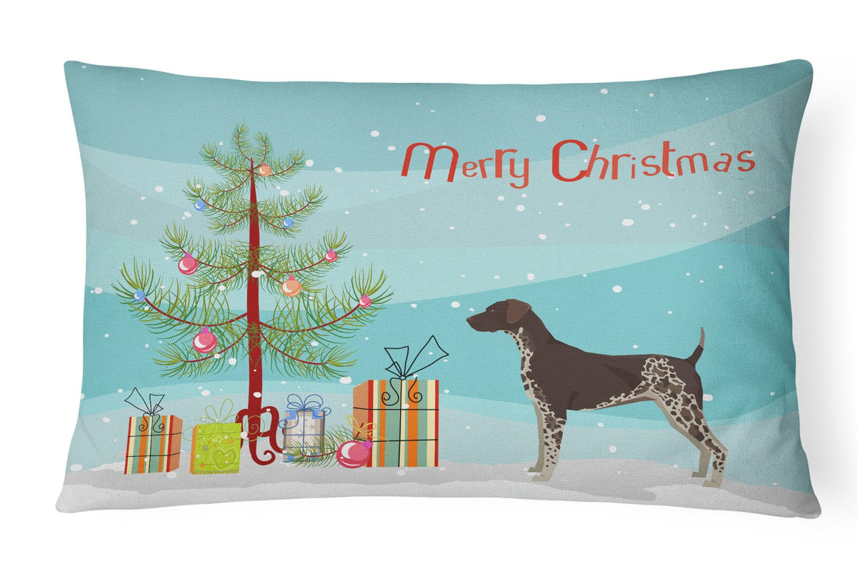 German Shorthaired Pointer Christmas Tree Canvas Fabric Decorative Pillow CK3541PW1216 by Caroline&#39;s Treasures