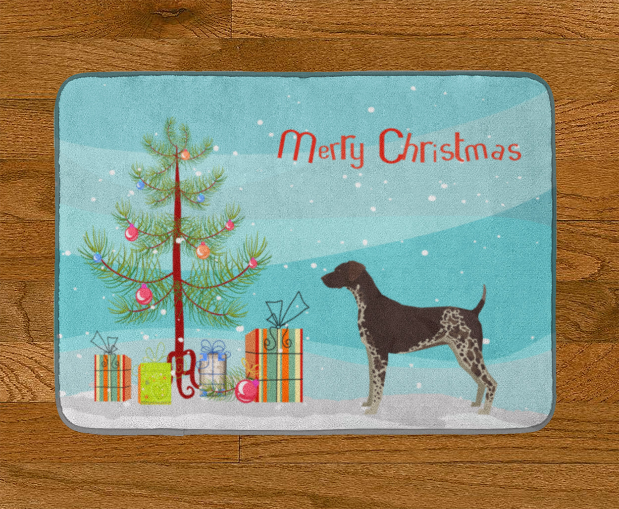 German Shorthaired Pointer Christmas Tree Machine Washable Memory Foam Mat CK3541RUG - the-store.com