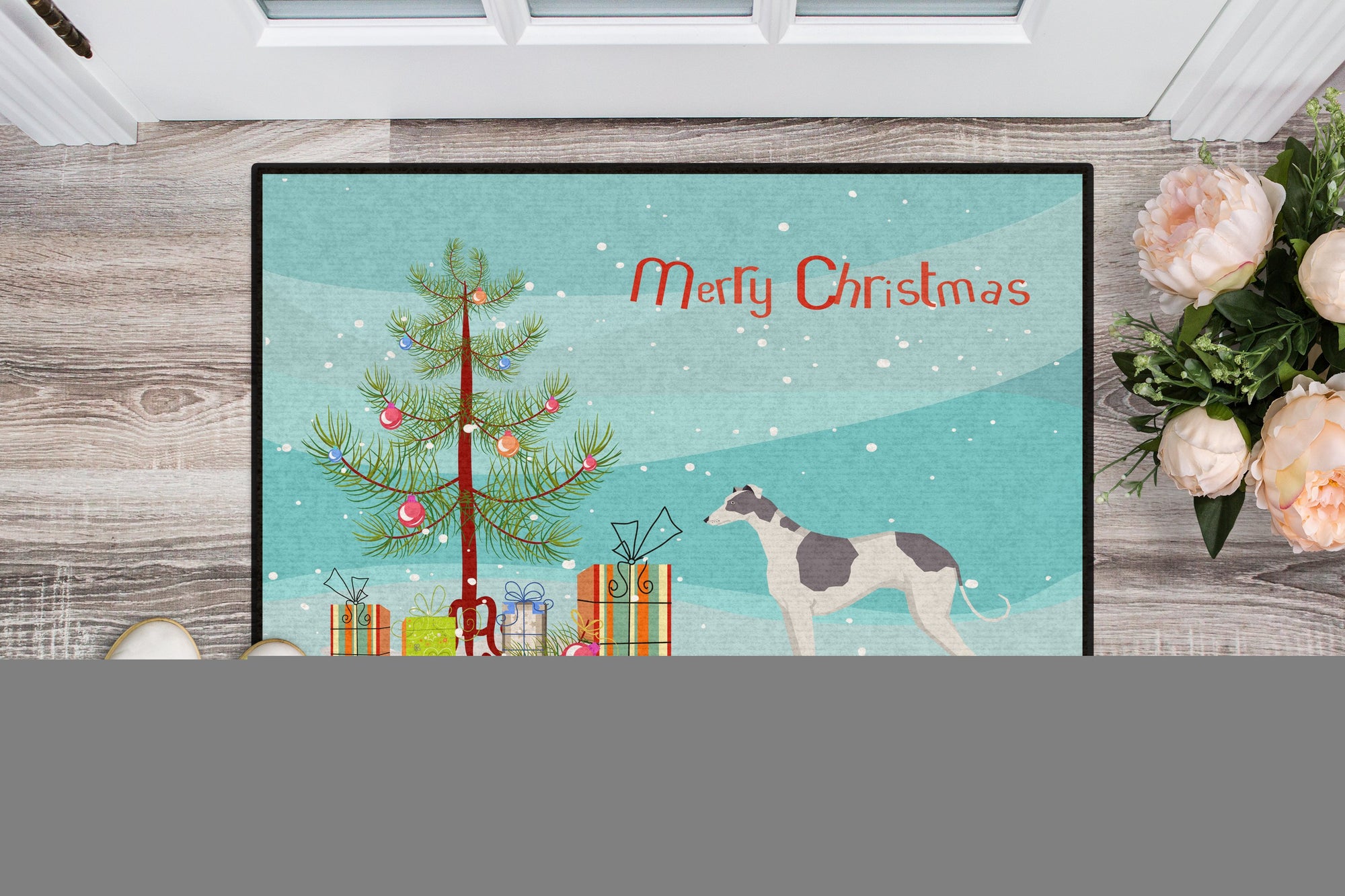 Greyhound Christmas Tree Indoor or Outdoor Mat 24x36 CK3543JMAT by Caroline's Treasures