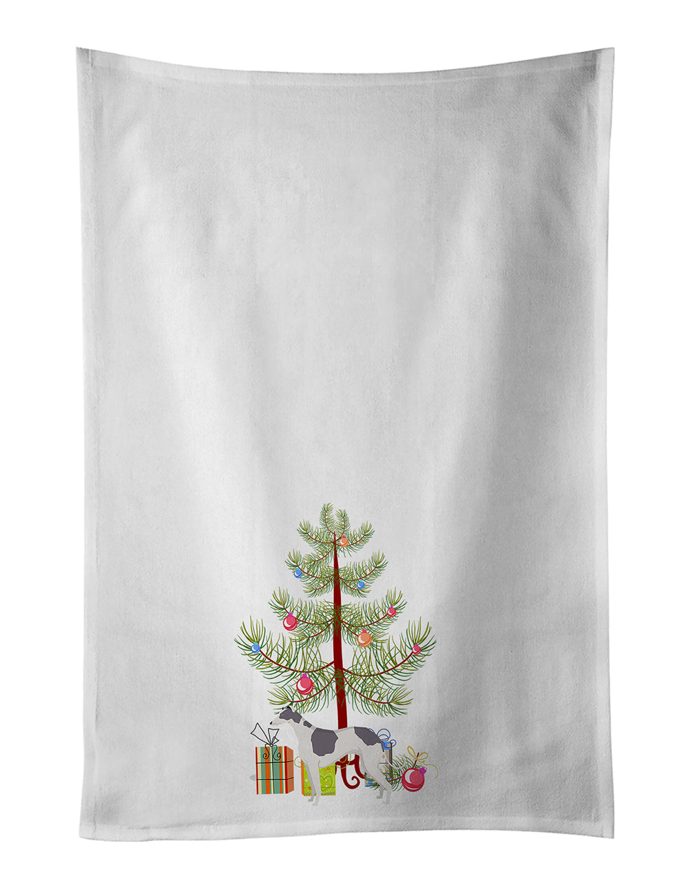 Buy this Greyhound Christmas Tree White Kitchen Towel Set of 2