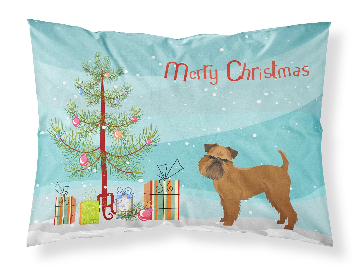 Brussels Griffon Christmas Tree Fabric Standard Pillowcase CK3544PILLOWCASE by Caroline's Treasures