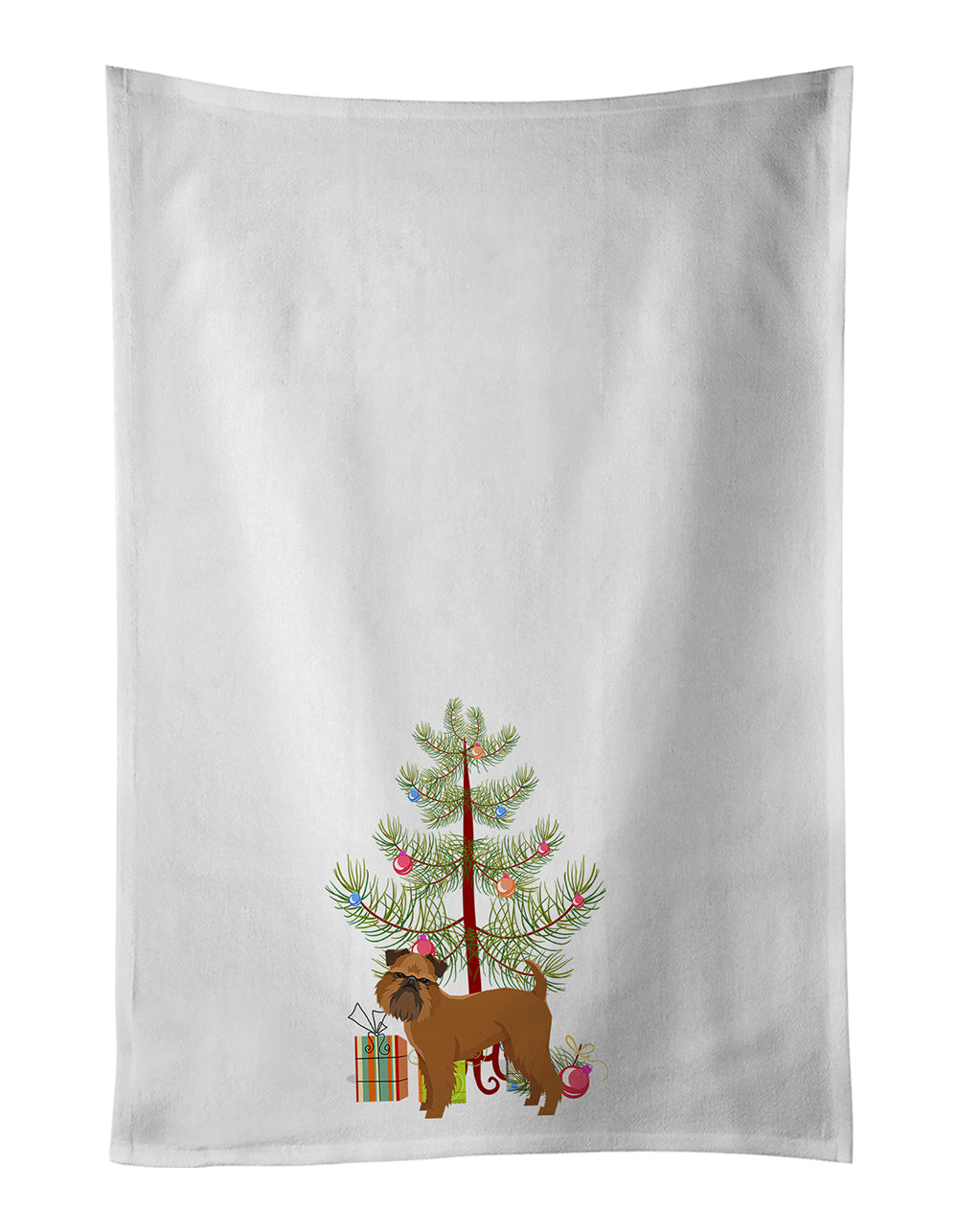 Buy this Brussels Griffon Christmas Tree White Kitchen Towel Set of 2