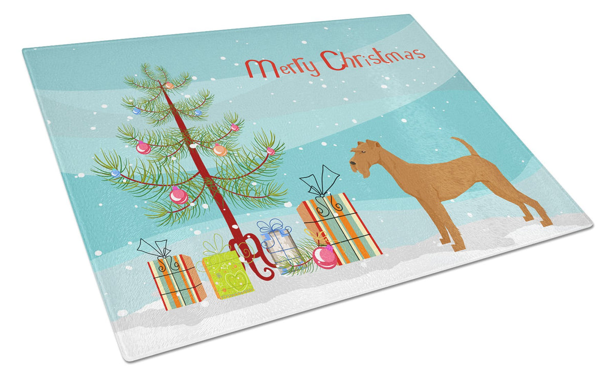 Irish Terrier Christmas Tree Glass Cutting Board Large CK3546LCB by Caroline&#39;s Treasures