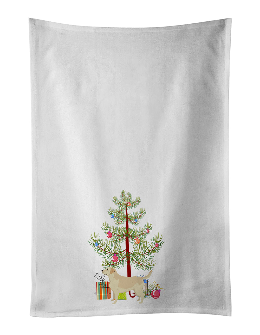Buy this Labrador Retriever Christmas Tree White Kitchen Towel Set of 2