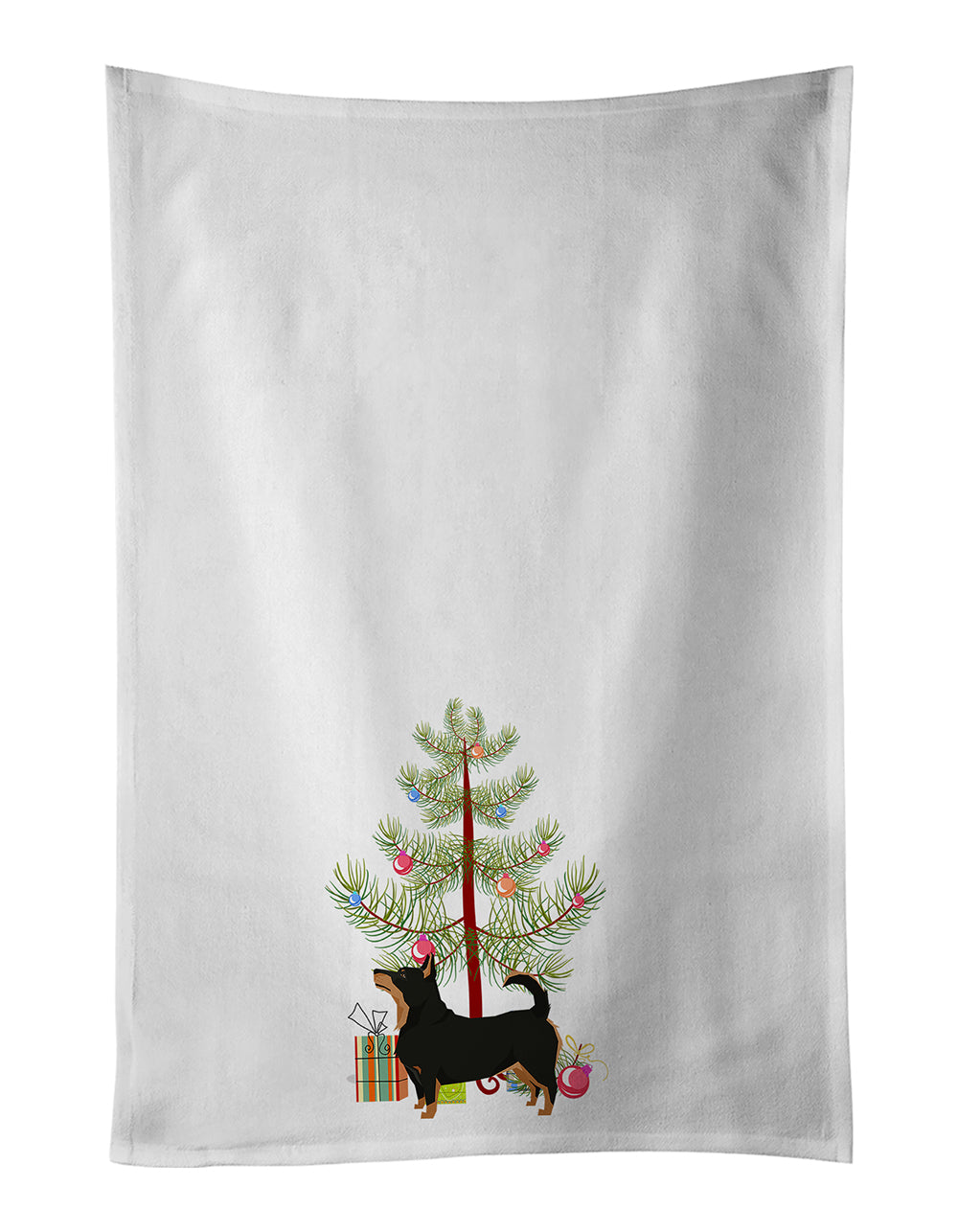 Buy this Lancashire Terrier Christmas Tree White Kitchen Towel Set of 2