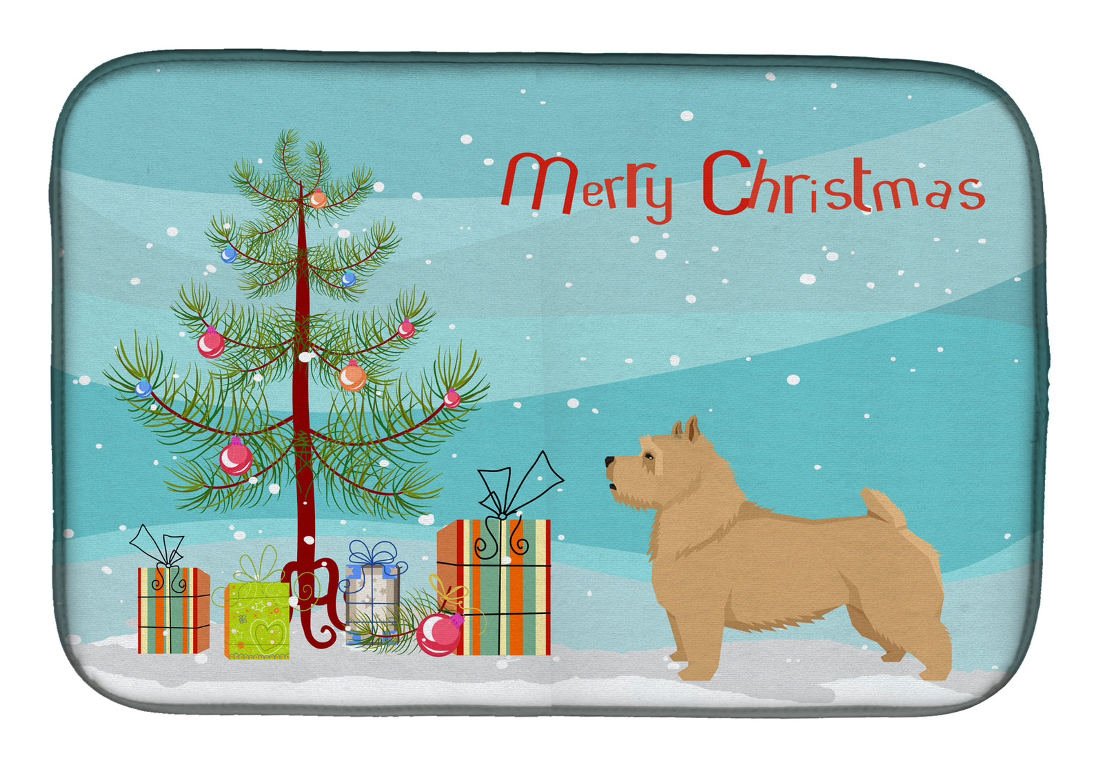 Norwich Terrier Christmas Tree Dish Drying Mat CK3551DDM  the-store.com.