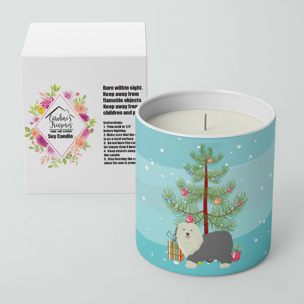 Old English Sheepdog Christmas Tree 10 oz Decorative Soy Candle - the-store.com