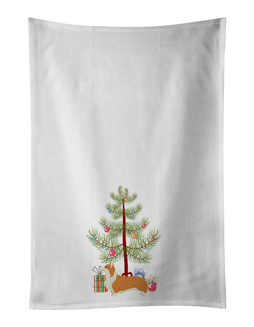Buy this Pembroke Corgi Christmas Tree White Kitchen Towel Set of 2