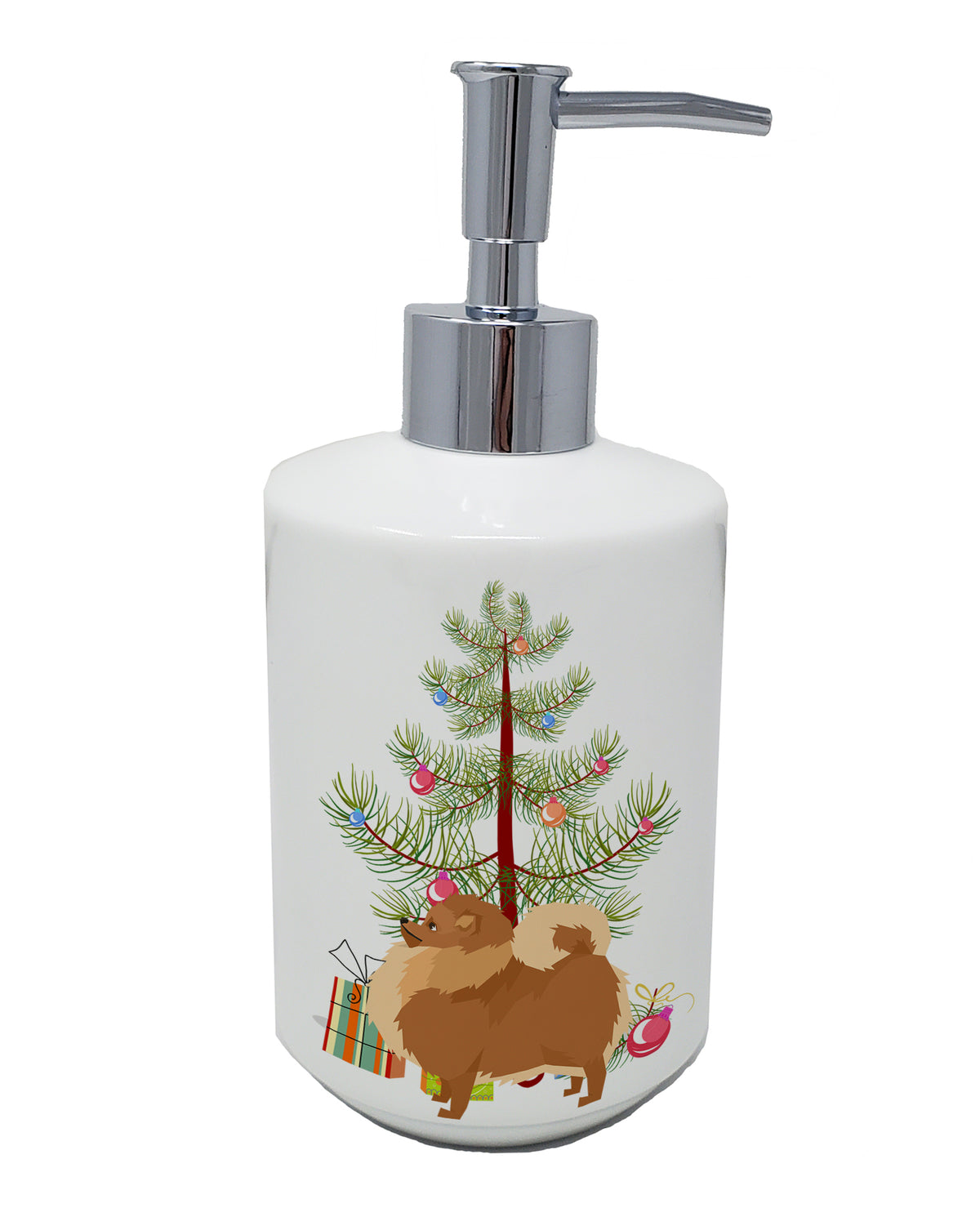 Buy this Pomeranian Christmas Tree Ceramic Soap Dispenser