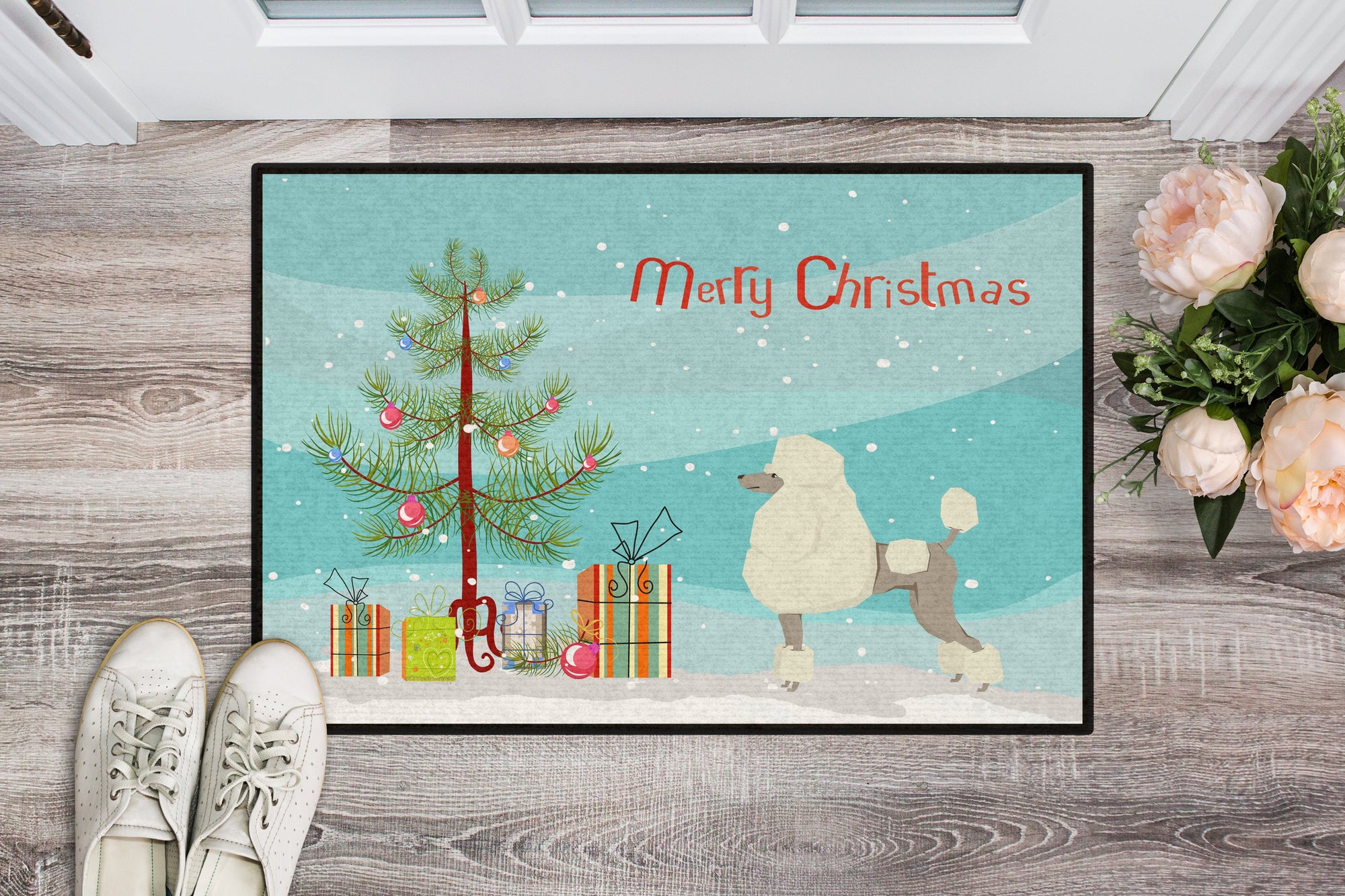 Poodle Christmas Tree Indoor or Outdoor Mat 24x36 CK3556JMAT by Caroline's Treasures