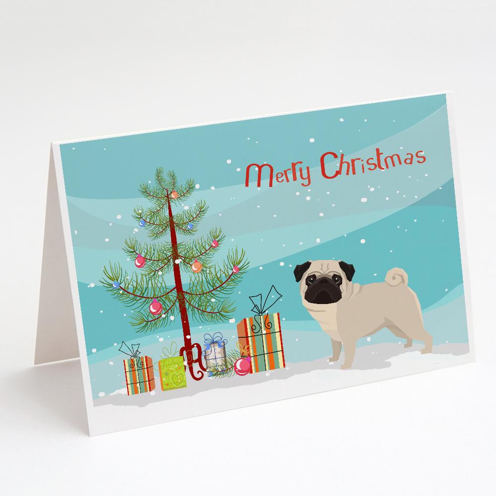 Buy this Pug Christmas Tree Greeting Cards and Envelopes Pack of 8