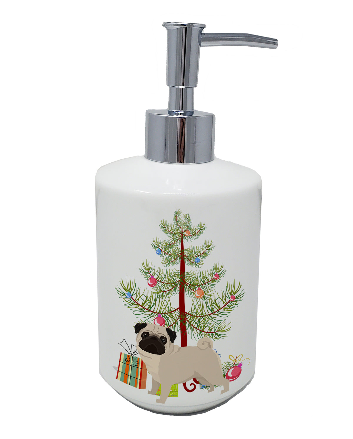 Buy this Pug Christmas Tree Ceramic Soap Dispenser