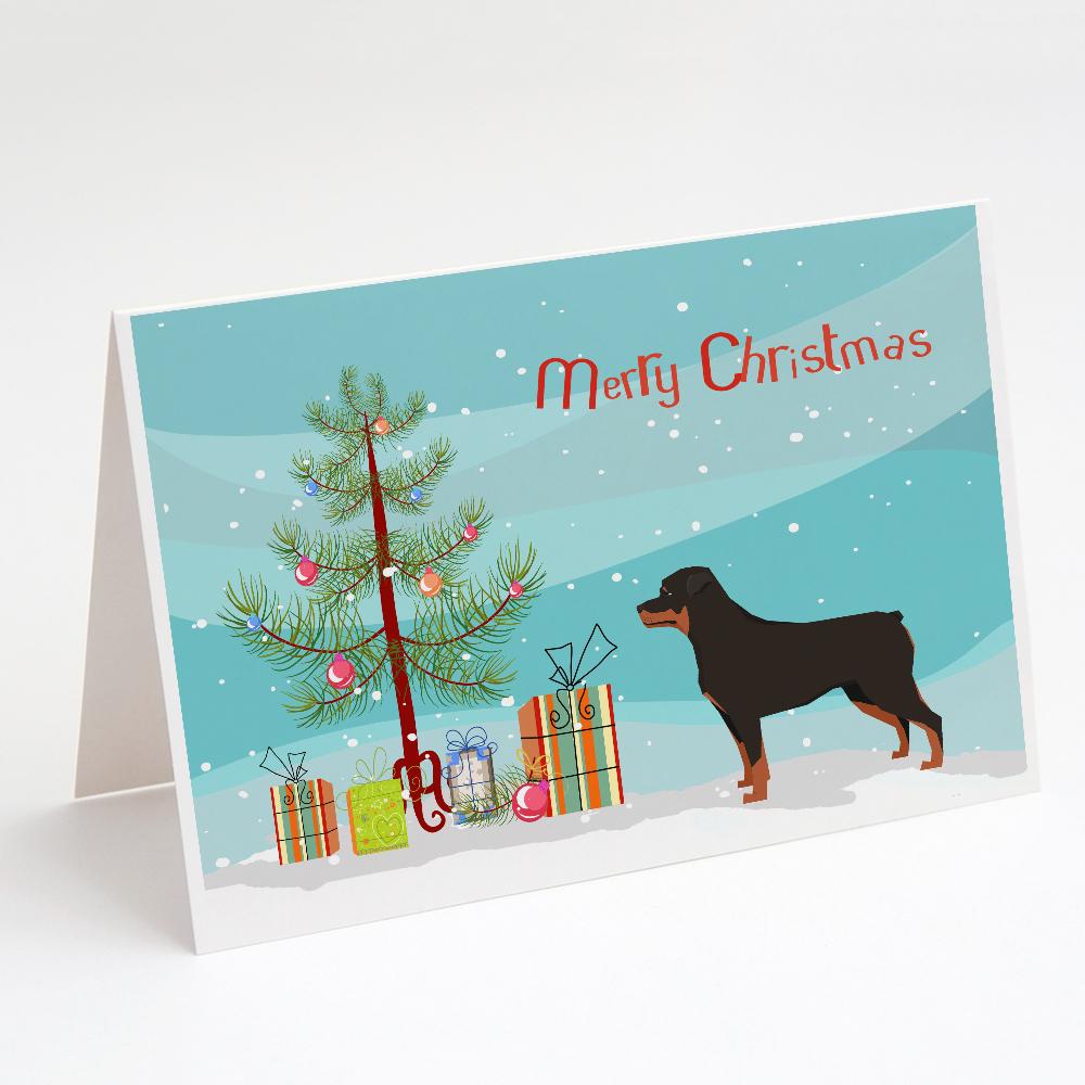 Buy this Rottweiler Christmas Tree Greeting Cards and Envelopes Pack of 8