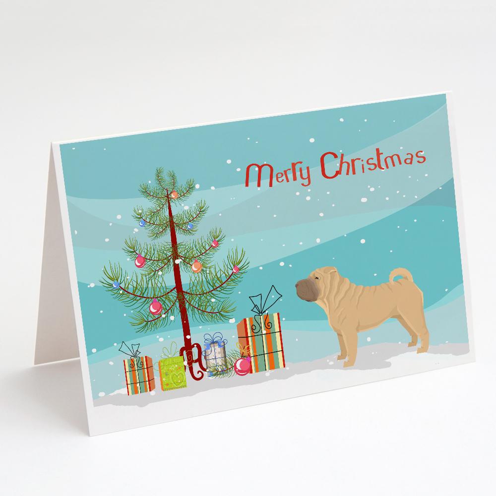 Buy this Shar Pei Christmas Tree Greeting Cards and Envelopes Pack of 8