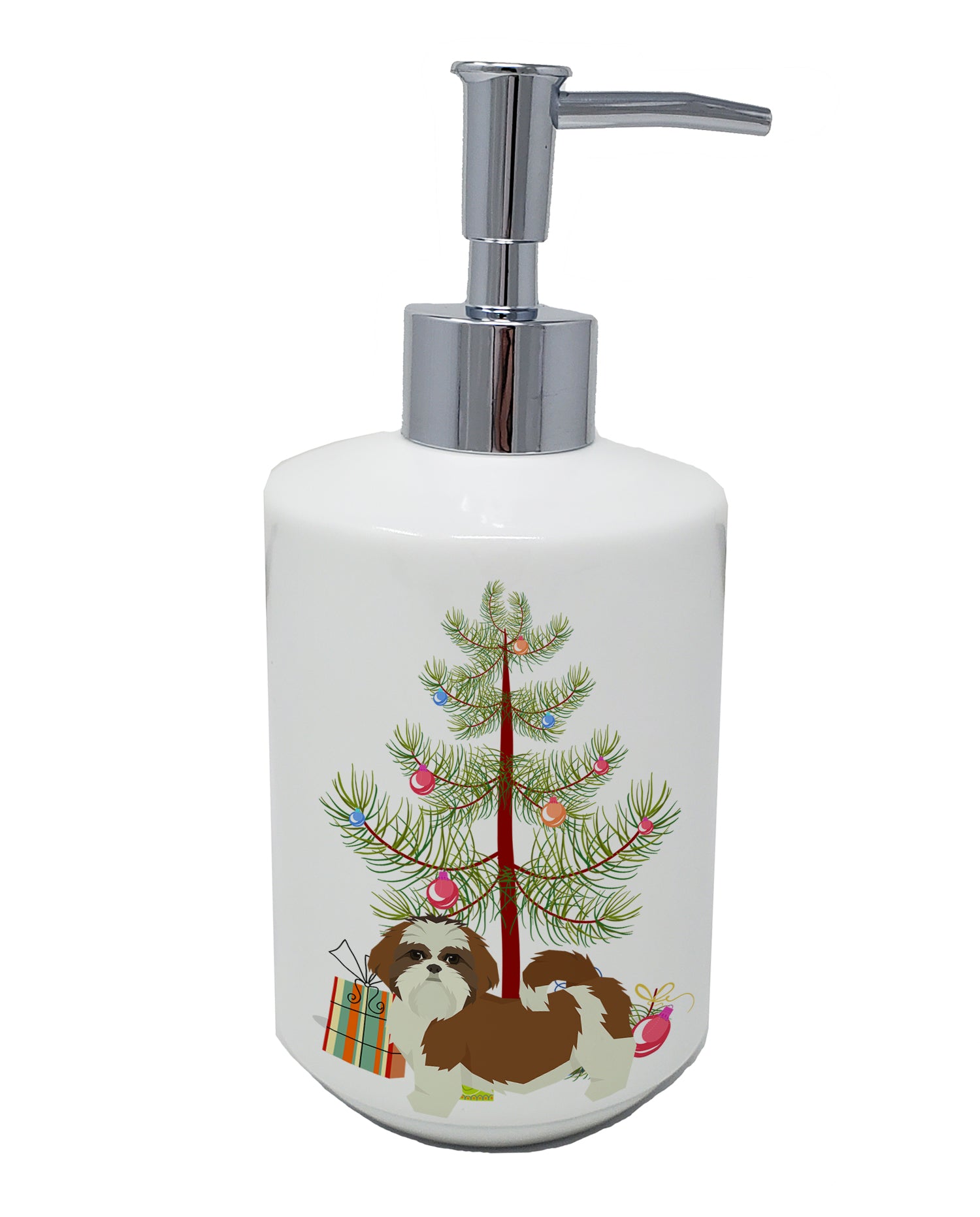 Buy this Shih Tzu Christmas Tree Ceramic Soap Dispenser