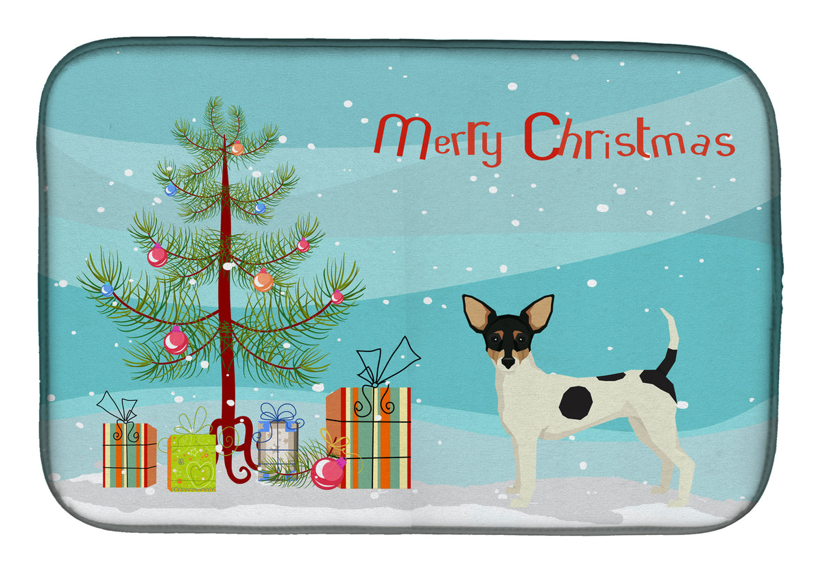 Toy Fox Terrier Christmas Tree Dish Drying Mat CK3567DDM