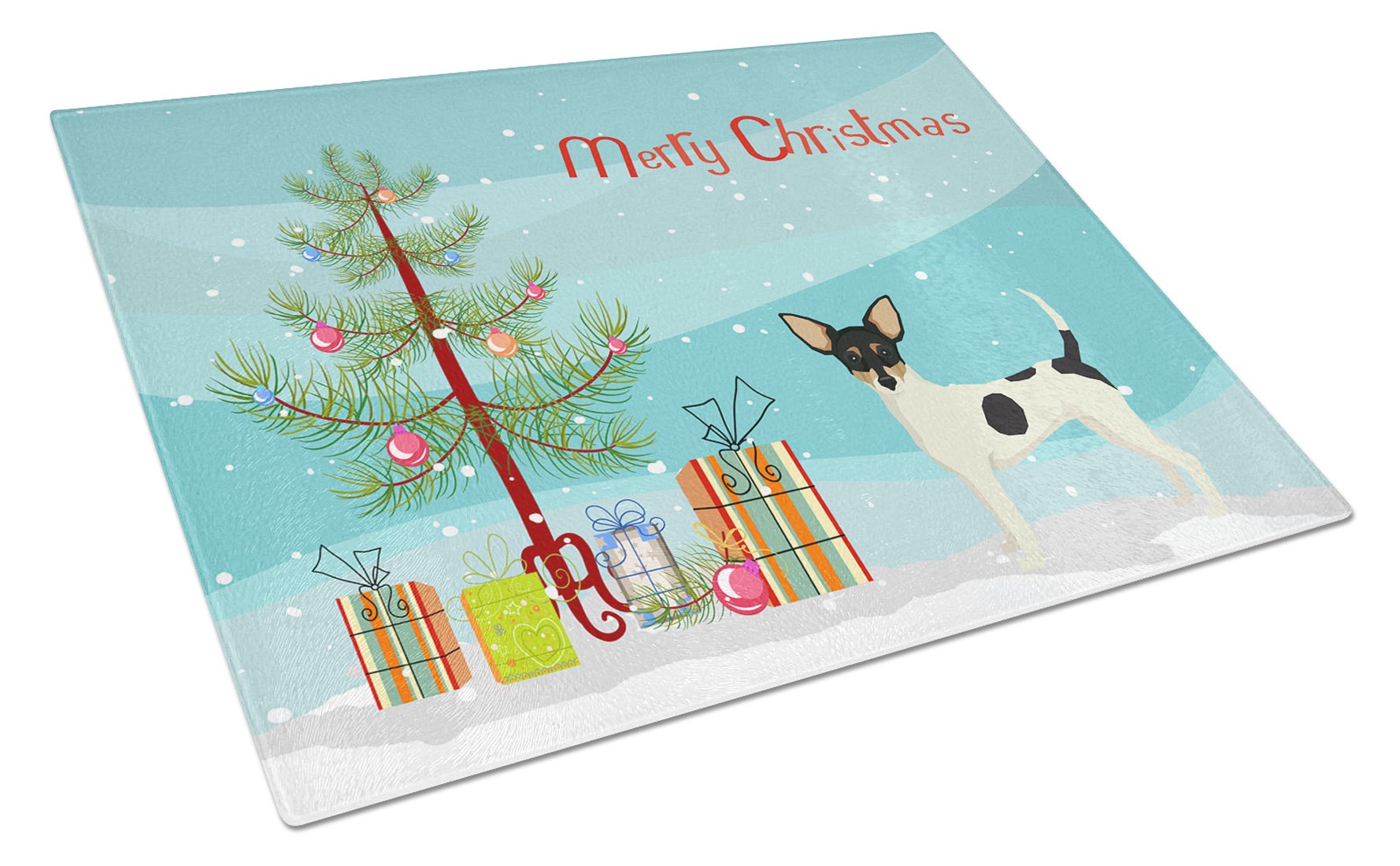Toy Fox Terrier Christmas Tree Glass Cutting Board Large CK3567LCB by Caroline's Treasures