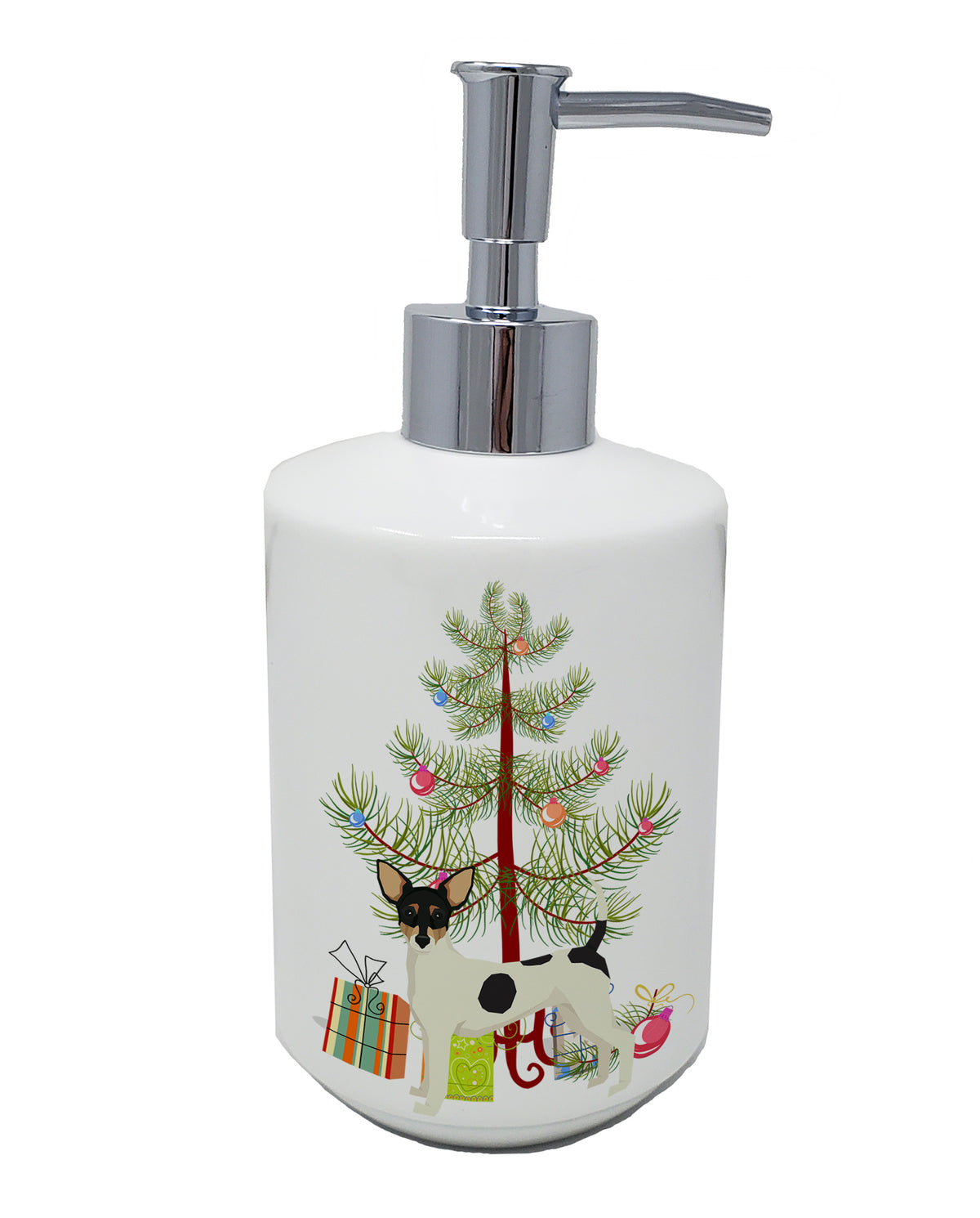 Buy this Toy Fox Terrier Christmas Tree Ceramic Soap Dispenser