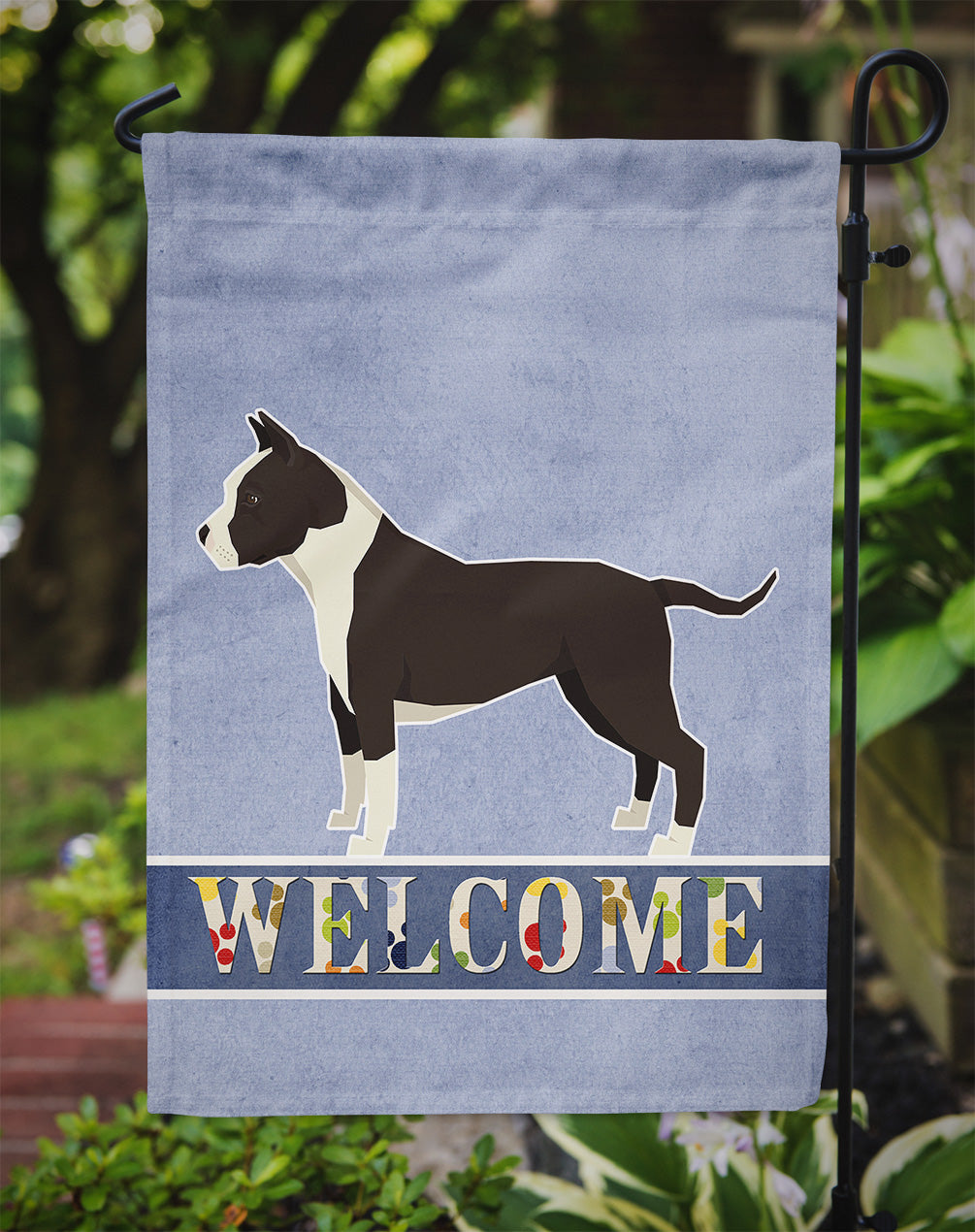American Staffordshire Terrier Welcome Flag Garden Size CK3574GF  the-store.com.