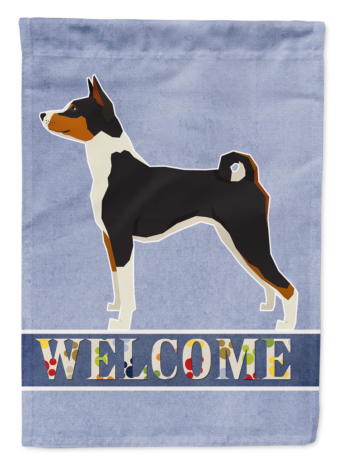 Basenji Welcome Flag Canvas House Size CK3576CHF  the-store.com.