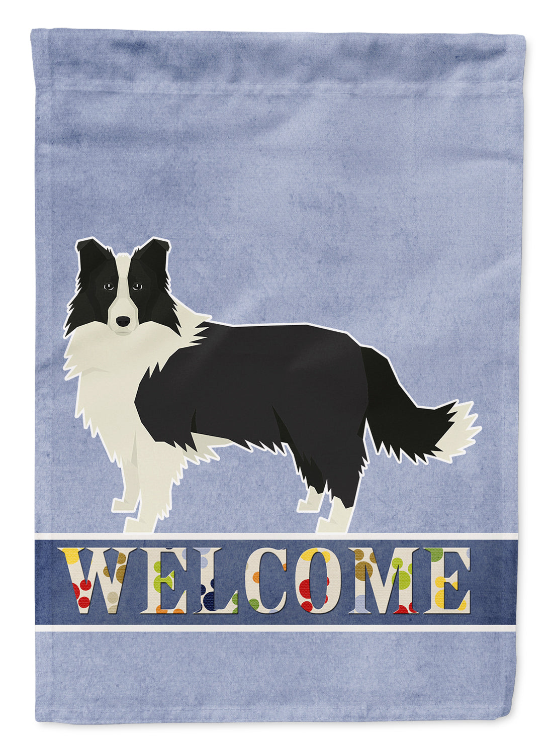 Border Collie Welcome Flag Canvas House Size CK3581CHF  the-store.com.