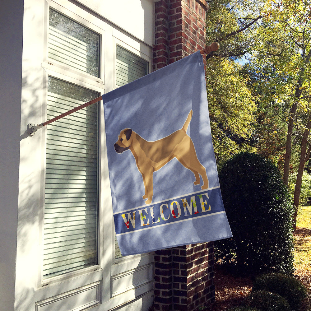 Border Terrier Welcome Flag Canvas House Size CK3582CHF  the-store.com.