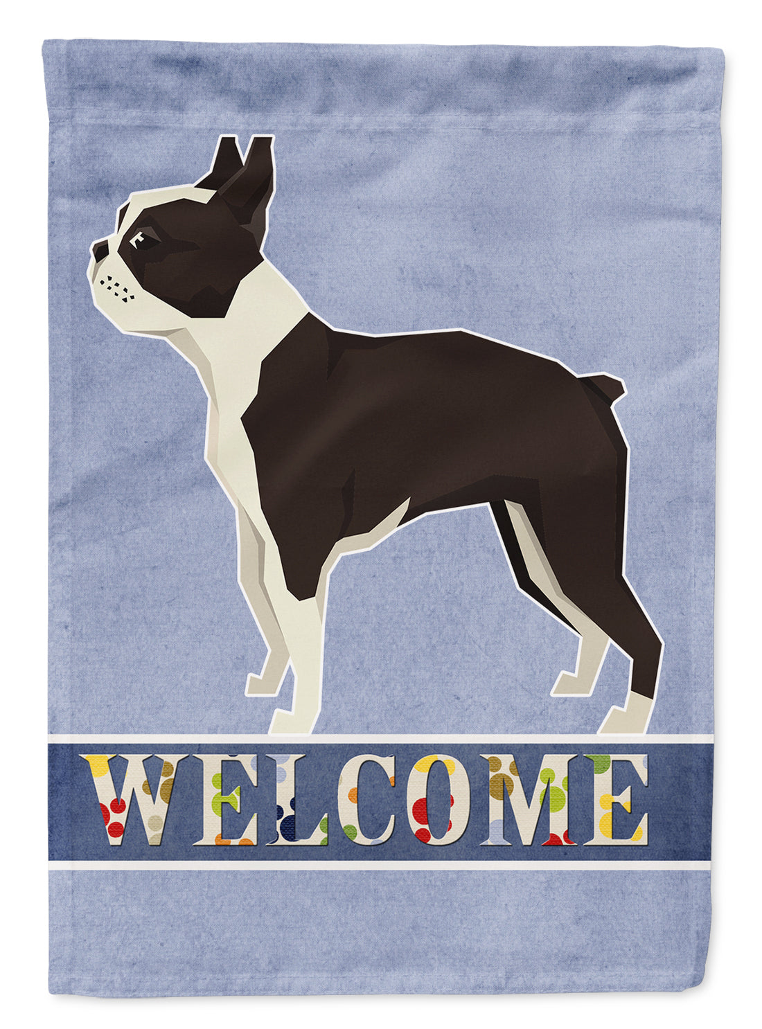 Boston Terrier Welcome Flag Canvas House Size CK3584CHF