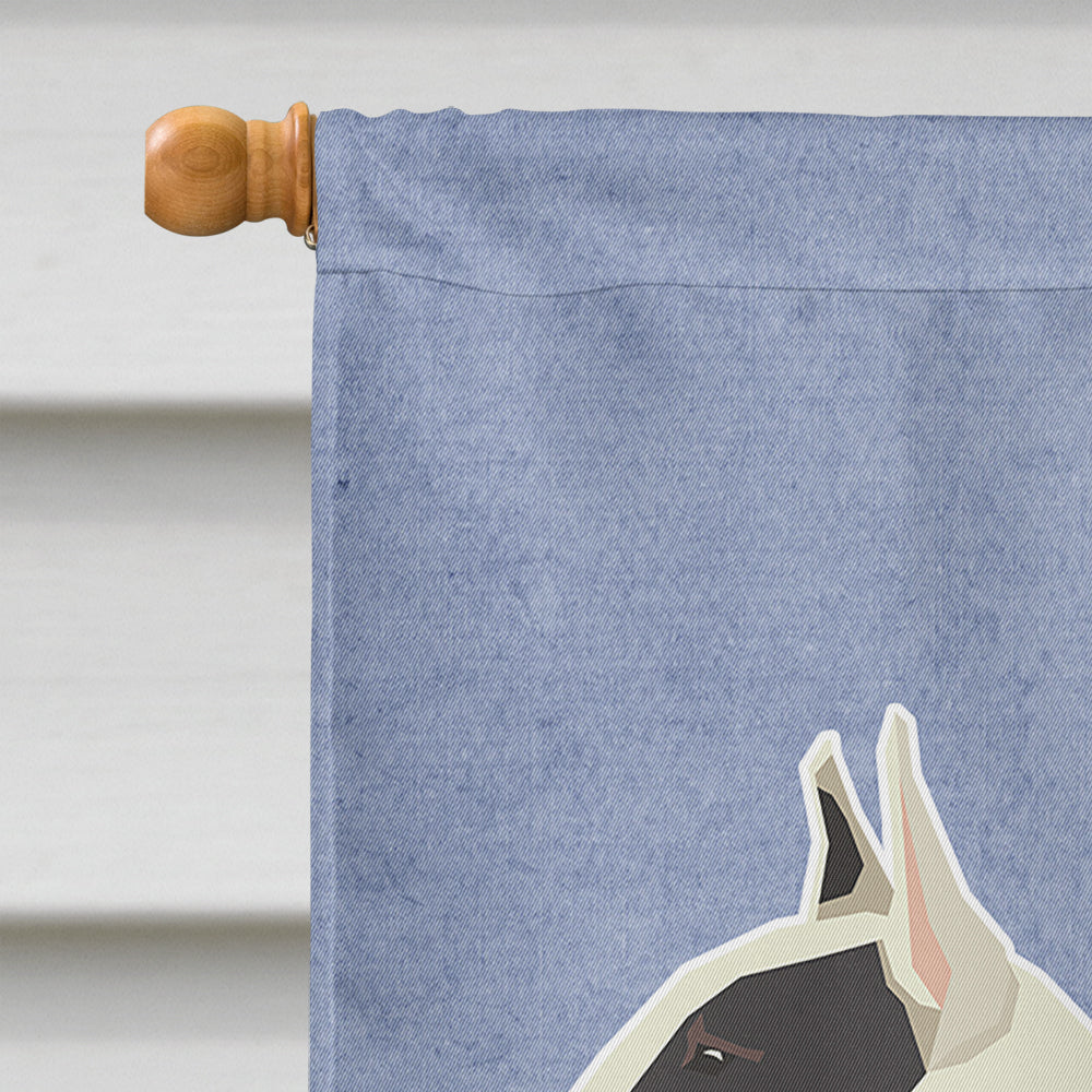 Black and White Bull Terrier Welcome Flag Canvas House Size CK3586CHF  the-store.com.