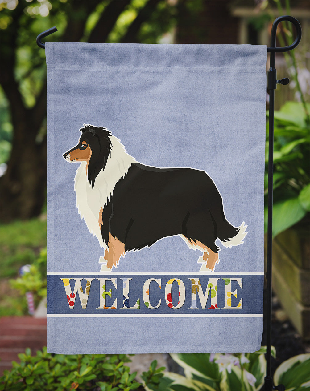 Collie Welcome Flag Garden Size CK3591GF  the-store.com.