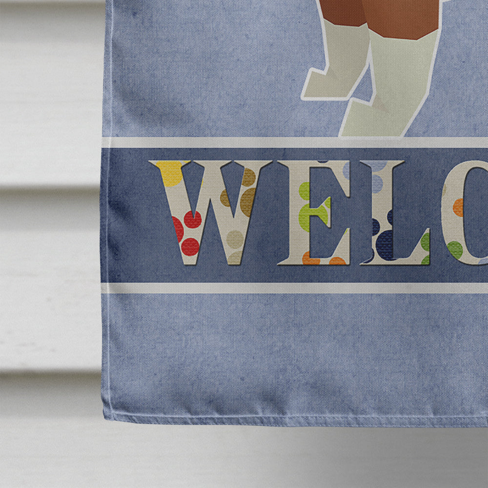 English Bulldog Welcome Flag Canvas House Size CK3595CHF  the-store.com.