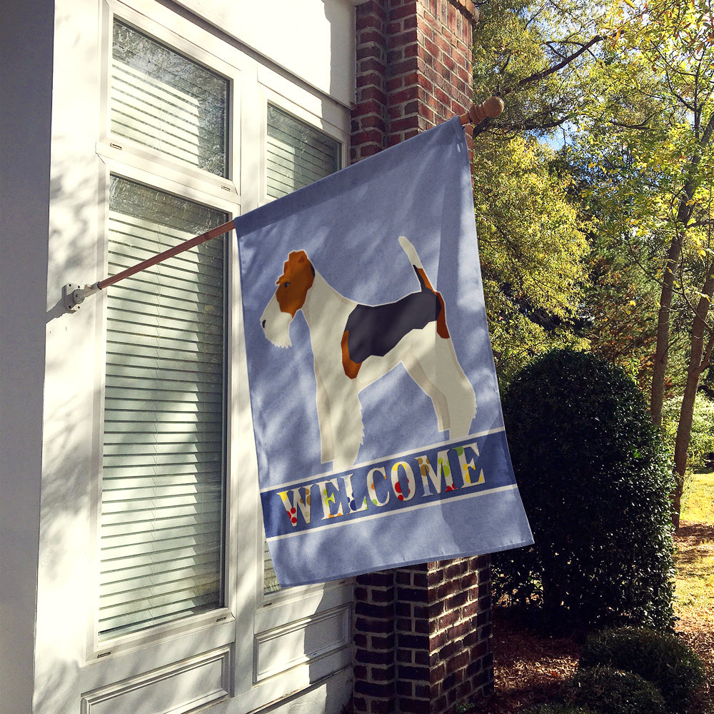 Fox Terrier Welcome Flag Canvas House Size CK3597CHF  the-store.com.