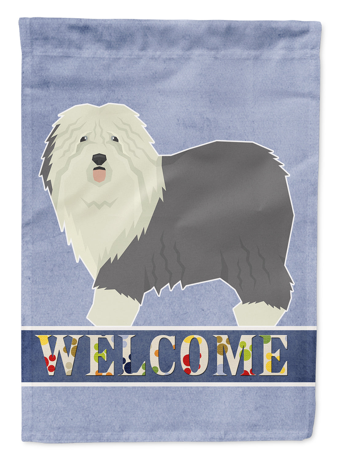 Old English Sheepdog Welcome Flag Canvas House Size CK3611CHF  the-store.com.
