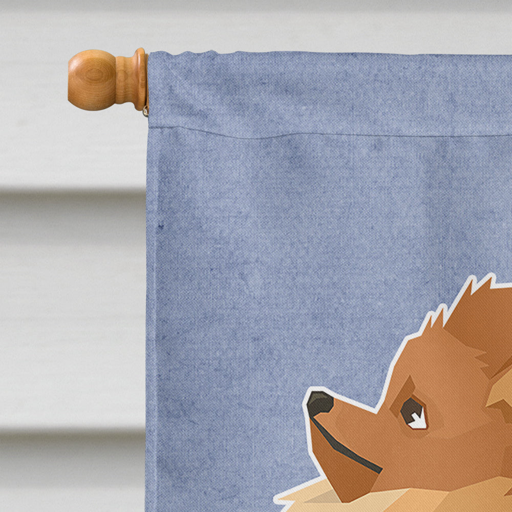 Pomeranian Welcome Flag Canvas House Size CK3614CHF  the-store.com.