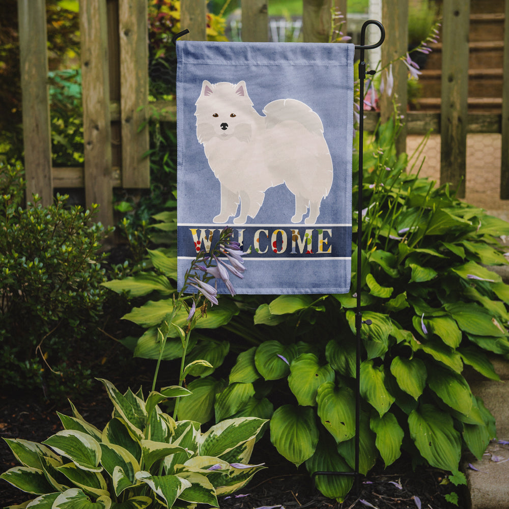 Caroline's Treasures American Eskimo Welcome Garden Flag - Outdoor Decorative Yard Flag CK3633GF