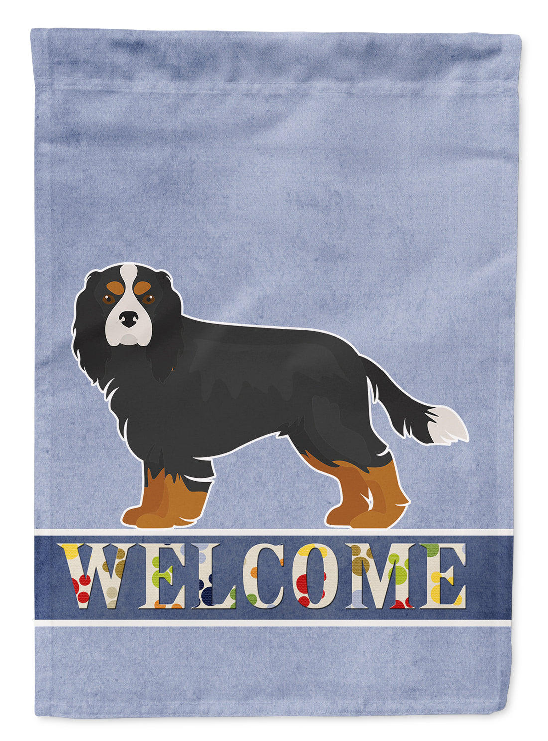 Cavalier King Charles Spaniel Tricolor Welcome Flag Canvas House Size CK3638CHF  the-store.com.