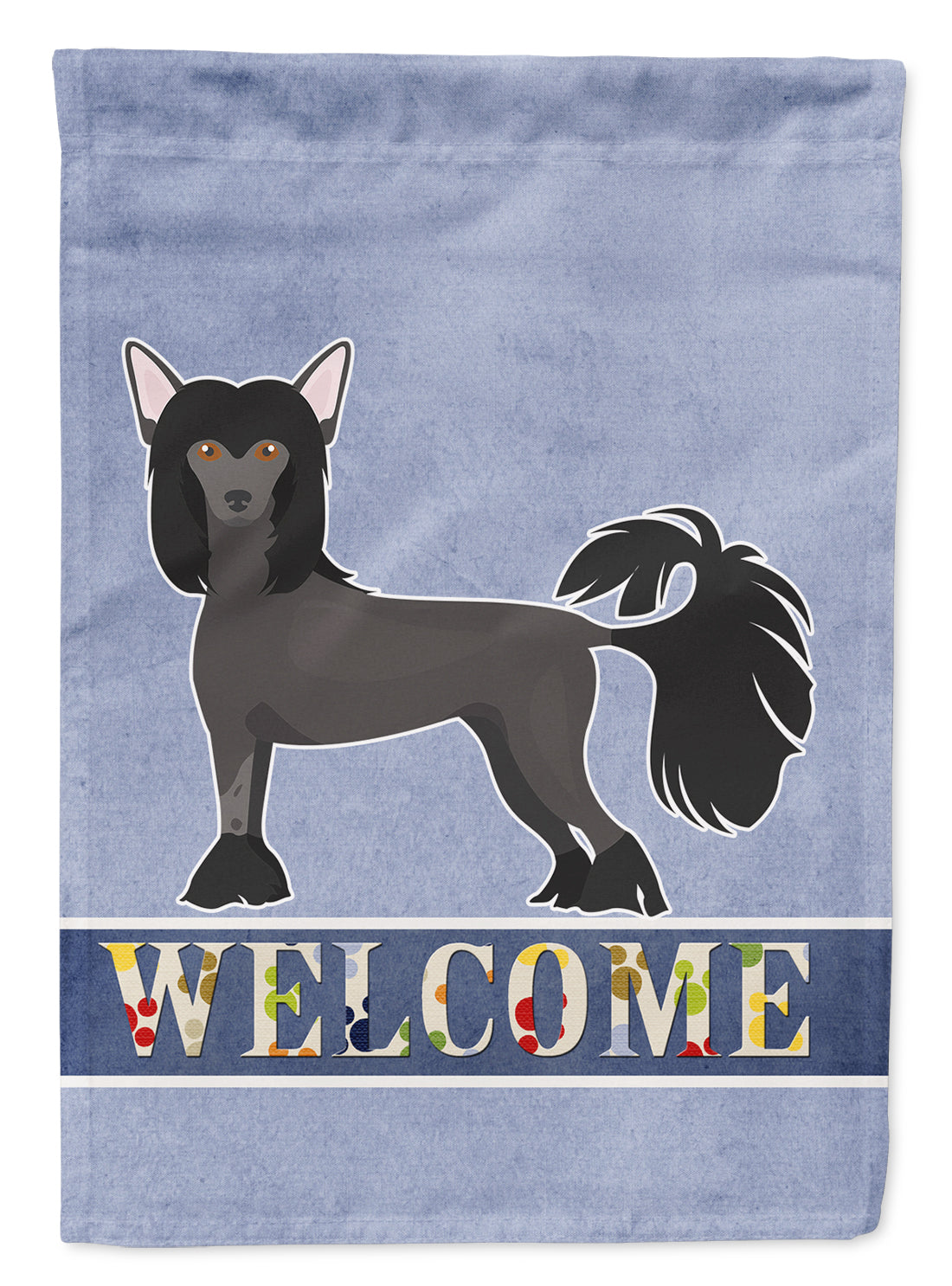 Chinese Crested Welcome Flag Canvas House Size CK3639CHF