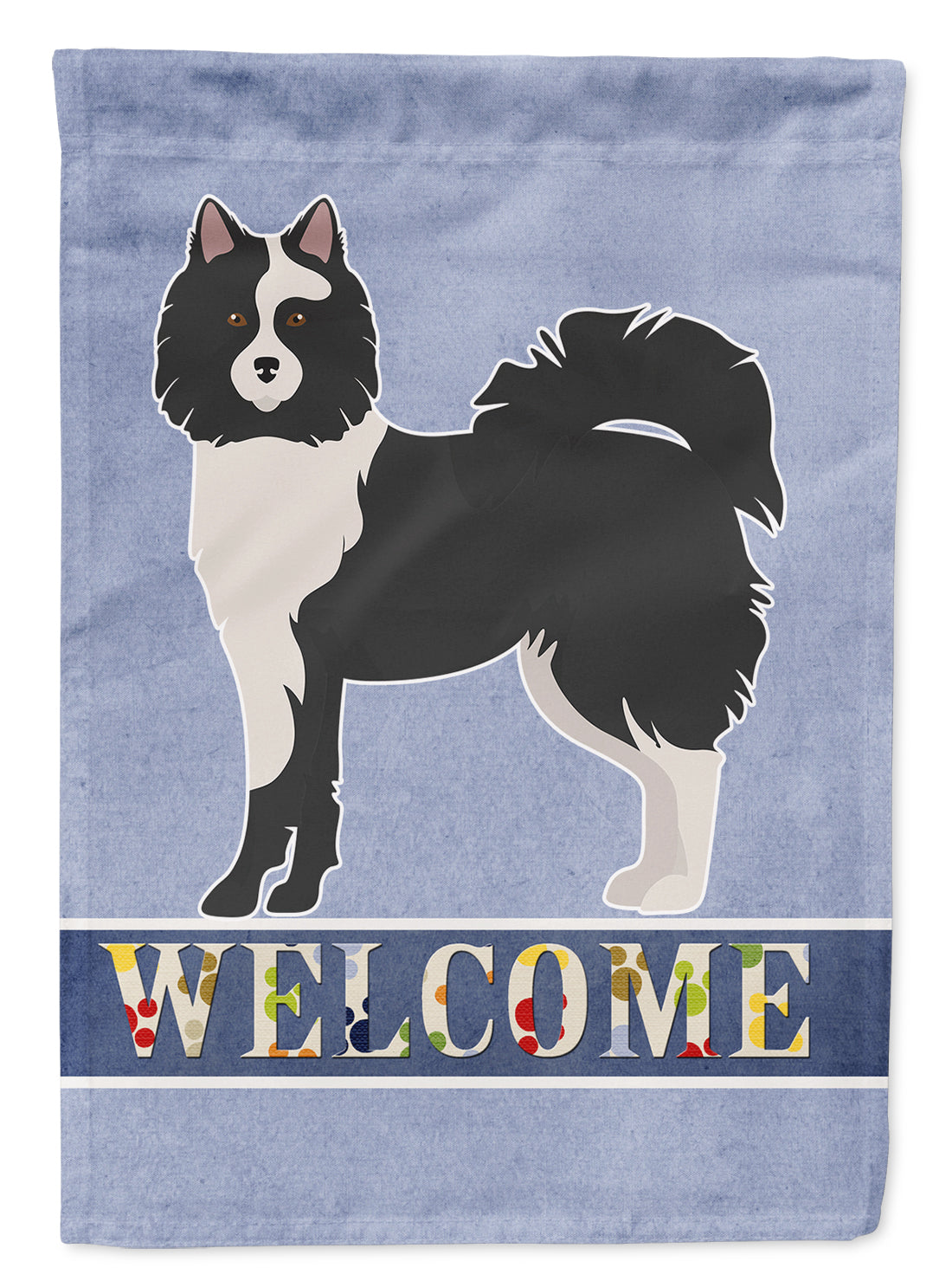 Black and White Elo dog Welcome Flag Canvas House Size CK3644CHF