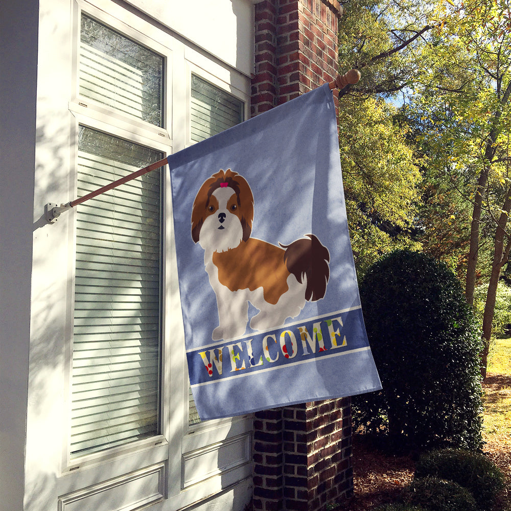 Imperial Shih Tzu Welcome Flag Canvas House Size CK3651CHF  the-store.com.