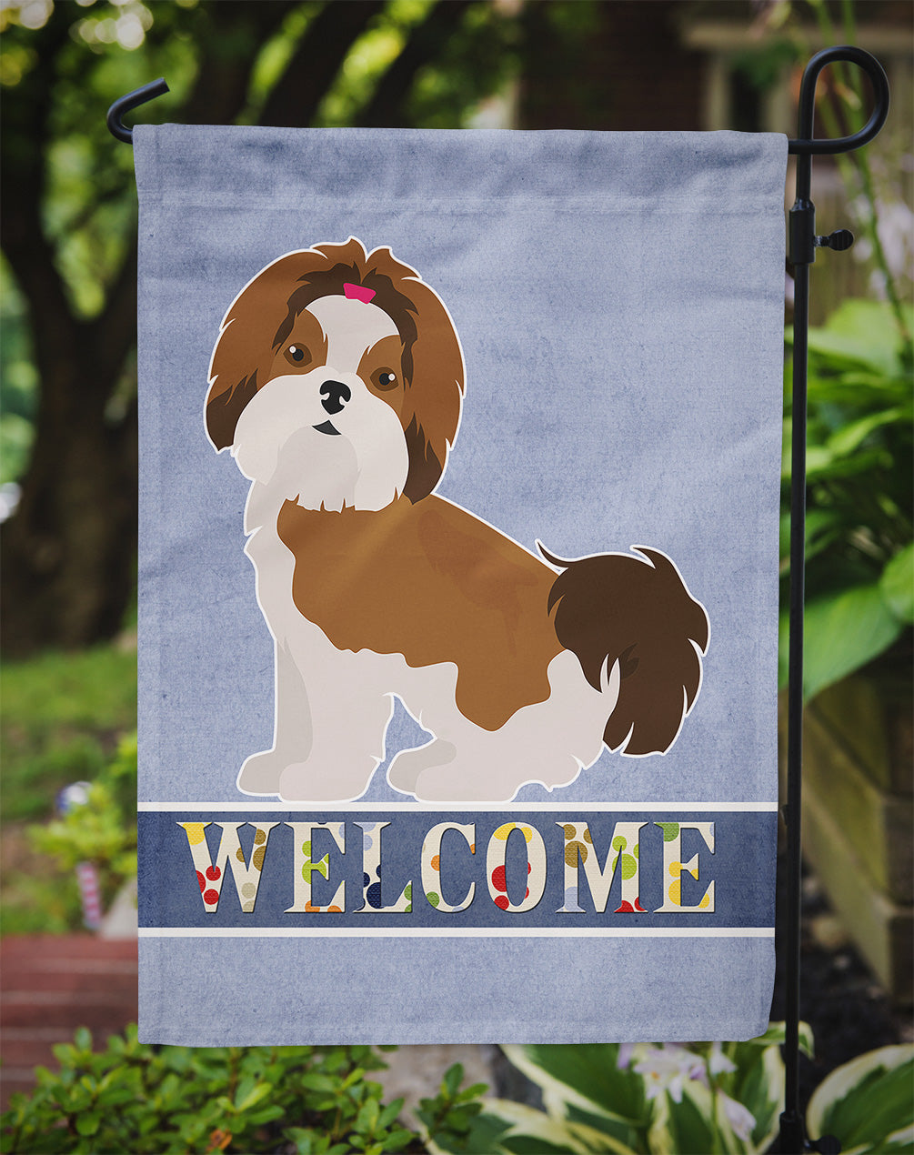 Imperial Shih Tzu Welcome Flag Garden Size CK3651GF  the-store.com.