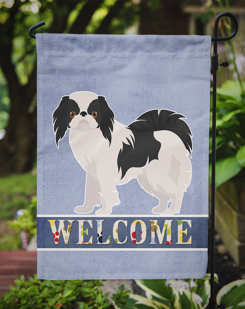 Japanese Chin Welcome Flag Garden Size CK3654GF  the-store.com.