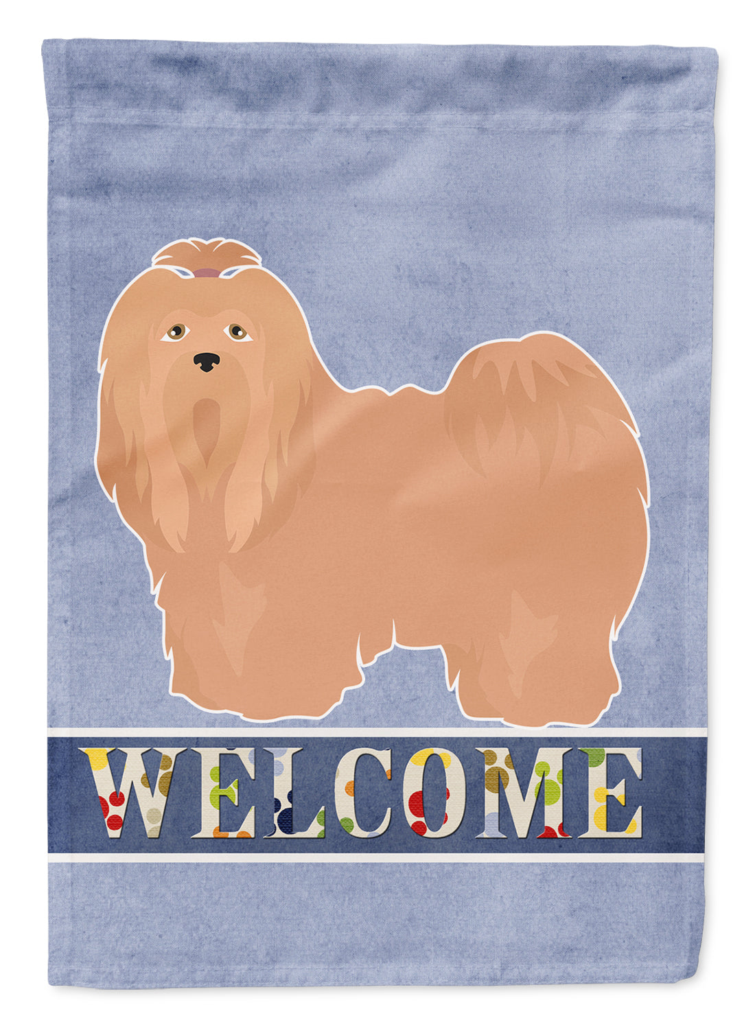 Tan Lhasa Apso Welcome Flag Canvas House Size CK3660CHF